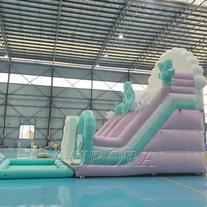 Mặt Trăng Màu Hồng Thư Bị Trả Lại Inflatable Với Trượt Nước Lâu Đài Inflatable Kết Hợp Trampoline Trượt Bơm Hơi Với Hồ Bơi Ngoài Trời - Product Image 3