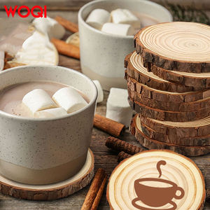WOQI personnalisé pin <span class=keywords><strong>bois</strong></span> coupe tranche cercles écorce naturel <span class=keywords><strong>sapin</strong></span> bricolage artisanat en gros naturel <span class=keywords><strong>bois</strong></span> boisson mur signes - Product Image 6
