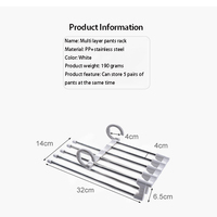 Porte-pantalons carré moderne pliable à 5 niveaux en acier inoxydable et plastique, gain de place, multi-couches, multicolore, pour chaussures