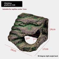 Accessoire pour tortue d'aquarium : Plateforme de repos et d'escalade en résine pour tortue, avec grotte cachette et marchepied, pour séchage au soleil et à l'eau.
