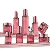 Ensemble de flacons en verre pour cosmétiques de luxe avec compte-gouttes et impression sérigraphique pour sérum, tonique, crème et gouttes pour les yeux - 4oz/1oz/50ml