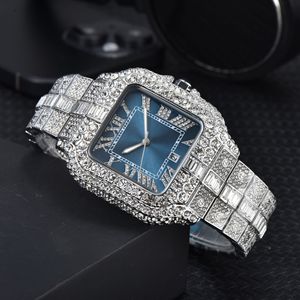 Orologio di Lusso Classico Quadrato con Diamanti, Tendenza Moda Uomo e Donna, Orologio al Quarzo Brillante con Moissanite - Product Image 1