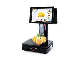 AI-herkenning touchscreen klantendisplay scherm weegschaal kassa verse groenten fruit supermarkt