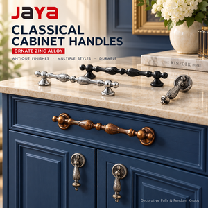JAYA Classical Zinc Alloy Cabinet Handles Antique <strong>Brass</strong> Decorative <strong>Drawer</strong> Pulls Retro Pendant <strong>Knobs</strong> for Kitchen Bedroom - Product Image 1
