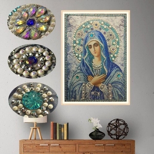 Taladro en forma especial icono religión impreso diamante pintura Virgen María Rhinestone bordado con diamantes mosaico por diamante - Product Image 2