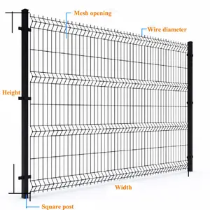 3D Panel Fence Curved Wire Mesh Fencing Garden Wholesale Powder Coated Triangle V Mesh Security Mesh Panel Fence