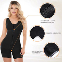 Crazy Fit Body sculptant en nylon à bonnets fermes, effet ventre plat, avec fermeture éclair à l'entrejambe et trois rangées de boutons pour femme