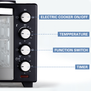 WINNING STAR Lò Nướng Điện Đứng Lớn Màu Đen BS 40L ST-9601 Lò Vi Sóng Lò Nướng Bánh <span class=keywords><strong>Pizza</strong></span> Điện 1600W - Product Image 5