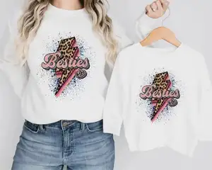 Venta al por mayor de conjuntos a juego para la familia, ropa para mamá <span class=keywords><strong>y</strong></span> yo, <span class=keywords><strong>Sudadera</strong></span> con capucha familiar de tela de rizo francés - Product Image 4