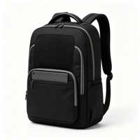 Sac à dos pour ordinateur portable avec panneau solaire, noir, sac à dos professionnel avec port de charge USB, poche avant zippée pour tablette, pour les trajets quotidiens