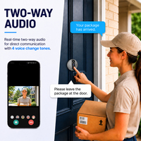 Sonnette de porte intelligente Tuya WiFi USB/à piles avec moniteur 5 pouces <3MP, vision nocturne, interphone bidirectionnel, sécurité extérieure pour la maison