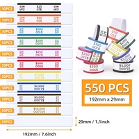 Bandes d'argent pour espèces Emballages auto-adhésifs pour factures Couleurs Sangles de monnaie pour Dollar Wraps Organisateur