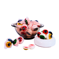 Halal OEM Fabriek Directe Verkoop 5D Oogballen Groothandel Meerkleurige Gummy Candy's Zoete Fruitige Gevulde Snoepjes