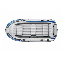 B08 Intex 68325 Ensemble de bateau de pêche gonflable Excursion Kayak gonflable pour 5 personnes avec pagaies et pompe