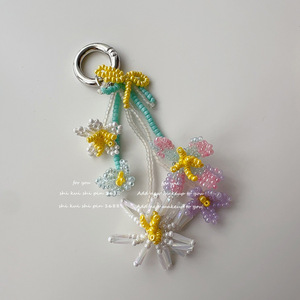 Đầu Xuân kim loại đính cườm bó hoa Hợp kim kẽm dây đeo điện thoại móc khóa hoa nhỏ chuỗi điện thoại Túi cô gái trang trí mặt dây chuyền - Product Image 3