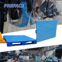 Palette en plastique antidérapante à quatre entrées, empilable, robuste, en HDPE, 1200x1000mm, pour entrepôt et stockage frigorifique