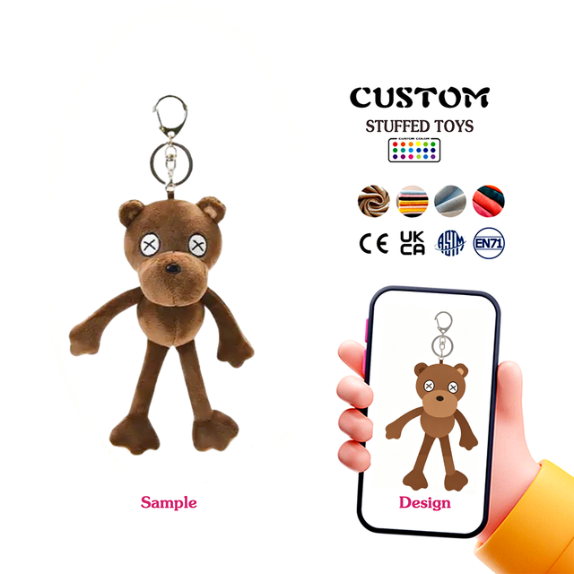 Customized Stuffed Plush Keychain Made with Embroidery Technique the Fabric Is Soft Customize Exclusive Plush Keychain