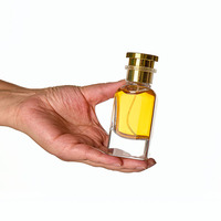 Flacon de parfum en verre transparent carré personnalisé avec logo, couvercle anti-fuite, 100 ml, avec boîte d'emballage
