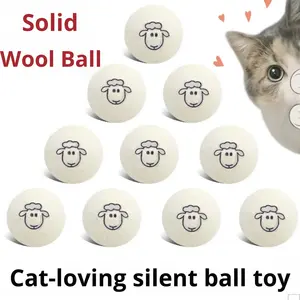 Jouet pour <span class=keywords><strong>chat</strong></span> en peluche douce et silencieuse en laine thermique écologique, boule de stimulation avec fonctions d'auto-divertissement et de mastication, petite taille - Product Image 3