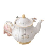 Juego de Taza y Platillo de Cerámica con Diseño de Gato Camelia, Tetera de 350 ml, Rosa/Azul, Estilo Retro Francés, para Café, Té de la Tarde, Caja de Regalo