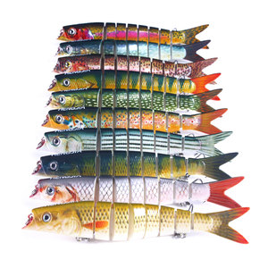 Hengjia Groothandel 10 Meerdere Kleuren 13.5Cm-21G Boninted Visaas 8 Segmenten Multi-Jointed Minnow Visaas - Product Image 5