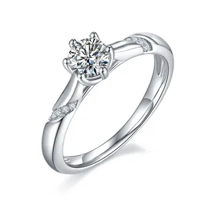 Yüksek kaliteli pırıltı aşk yüzüğü Moissanite 0.5/1/1/1/2/3/4/5 Ct ışık halkası aşk için