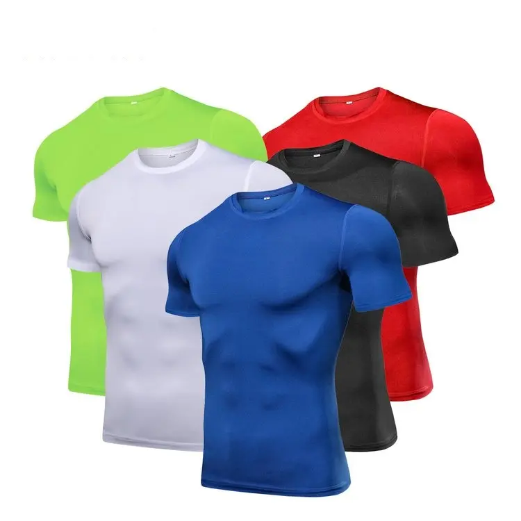 Grosir Kualitas Tinggi Olahraga Pria T-shirt Playeras Deportiva Gym Alta Calidad De Hombre Kustom Poliester Jogging Tops untuk Pria