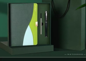 Ensemble cadeau carnet et stylo Tan Wave avec boîte personnalisée pour cadeaux de bureau et commandes en gros - Product Image 4