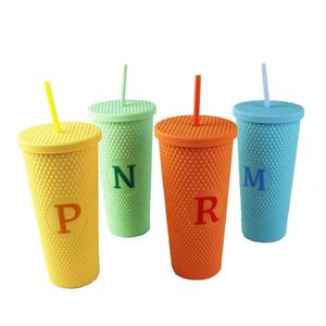 Vaso de Viaje Mate de Doble Pared con Tapa Hermética y Boca Ancha, Dorado Translúcido con Tachuelas Brillantes, para Café Helado - Product Image 6