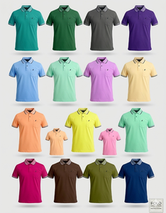 Camisa para Hombre con Puños Acanalados, Logotipo Frontal con Patrón de Letras, Corte Regular, Tejido Doble Piqué, 35% Algodón, 65% Poliéster, 230-240gsm - Product Image 6