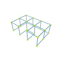 Ensemble de construction modulaire en plastique ABS de 69 pièces, tente-fort, château, blocs de construction STEM, kit de terrain de jeu intérieur pour enfants