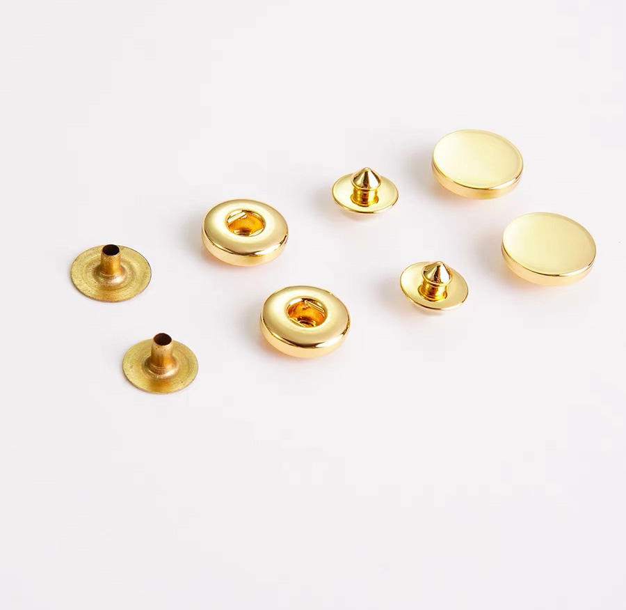 Snap Button Plain HEFT Custom Flat Round Snap Buttons Stainless Steel Gold Silver Tone ...