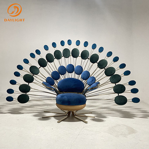 Divano Tufted di Lusso in Stile Nordico per Soggiorno, Poltrona <span class=keywords><strong>Blu</strong></span> con Poggiapiedi, Replica di Arredamento Moderno per Esterni - Product Image 2