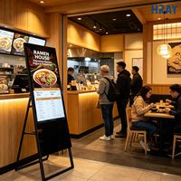 Pantalla Digital Portátil HRAY de 49 Pulgadas de Alto Brillo, Formato Multimedia para Menús de Restaurantes Japoneses, Compatible con Reproducción, Promoción, OEM y ODM
