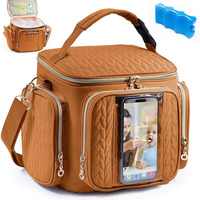 Sac à langer multifonctionnel imperméable de grande capacité pour le camping en plein air, les voyages, avec compartiment isotherme pour le lait maternel