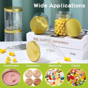100ml 200ml 8oz 300ml 12oz 500ml Clear Black Amber Wide Mouth Cosmetic Containers <b>Plastic</b> Pet <b>Jar</b> With Aluminum Lid - Product Image 4
