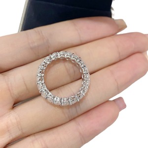 Moissanite <b>Ring</b> <b>925</b> Sterling <b>Silver</b> Oval Full Pave Setting Unisex Fashion Trend Jewelry - Product Image 5