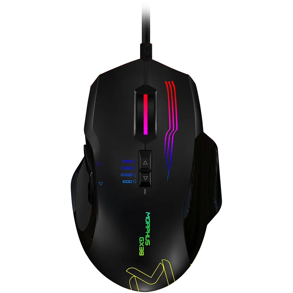 GX38 Programmable Optical Gaming Mouse 7200DPI RGB wired Programmable Optical Gaming Mouse , USB2.0 / MCU