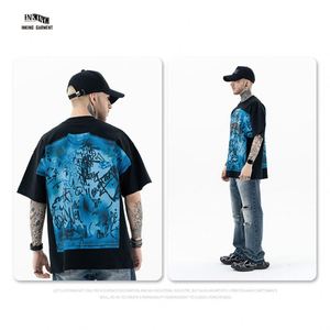 Dgt Print T-Shirt Street Graffiti Print Oversized-Camiseta Oversizee Washed Out Men <span class=keywords><strong>Hxh</strong></span> Pre Dtg Custom 250Gsm Back Full With - Product Image 6
