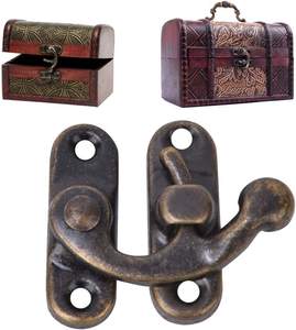 2025 उच्च गुणवत्ता वाले जस्ता मिश्र धातु छोटे लकड़ी के गहने बॉक्स हार्डवेयर धातु सींग का ताला ताला धातु बकल उपहार बॉक्स लॉच - Product Image 4