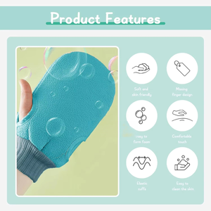Custom Logo Exfoliating Bath Gloves Set <strong>Shower</strong> <strong>Foot</strong> <strong>Scrubber</strong> Mat Cleaner Wash Glove Remove Dead Skin <strong>for</strong> Men/Women - Product Image 4
