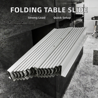 Table pliante multi-sections moderne avec mécanisme coulissant et extensible, en acier laminé à froid, pour cuisine et salle à manger, capacité 51-100 kg