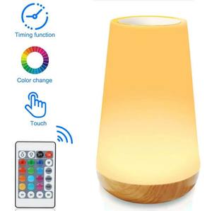 Lámpara de Noche LED Táctil RGB Moderna de 1.6W, Plástico PP, Control Remoto, Regulable, Batería Integrada, Cambio de Color, Sin APP, para Mesa/Escritorio - Product Image 1