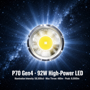 WOSEN 8000 Lumen P70 Gen4 92W LED Torch With bicycle <b>light</b> for Magnetic Outdoor Camping Cycling 5000mAh <b>Rechargeable</b> Flashlight - Product Image 2