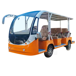 รถชมวิวไฟฟ้าแบบเปิดประทุน สีส้มขาว เบาะนั่งสบาย พร้อมบริการรับส่งชมวิว - Product Image 1