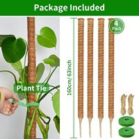 Support en fibre de coque de noix de coco pour tiges de plantes, tiges de bryophytes, utilisé pour kit de paliers en bois pour plantes en pot, support pour plantes en bambou