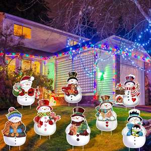 9 Pcs Giáng Sinh Sân Dấu Hiệu Với Cổ Phần Giáng Sinh Người Tuyết Sân Cổ Phần Mùa Đông Ngoài Trời Giáng Sinh Sân Trang Trí Kỳ Nghỉ Vườn Dấu Hiệu - Product Image 4