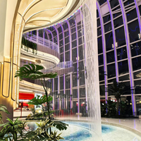 Fontaine murale suspendue en acier inoxydable pour intérieur, avec cascade d'eau et câble décoratif, design moderne