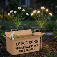 Lampe solaire LED en forme de champignon, 6 tiges flexibles, angles réglables, étanche IP65, intensité variable, piquet de sol, décoration de jardin