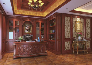 Librería de Madera de Roble Macizo de Lujo Personalizada, Diseño de Librería QD-B2, Estantería de Madera Maciza para el Hogar, Oficina o Sala de Estudio - Product Image 5